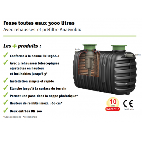 Fosse toutes eaux Graf 4 m3 / 4000 Litres renforcée